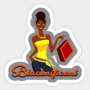 Blacknificent, Confident Black Woman, Melanin Sticker